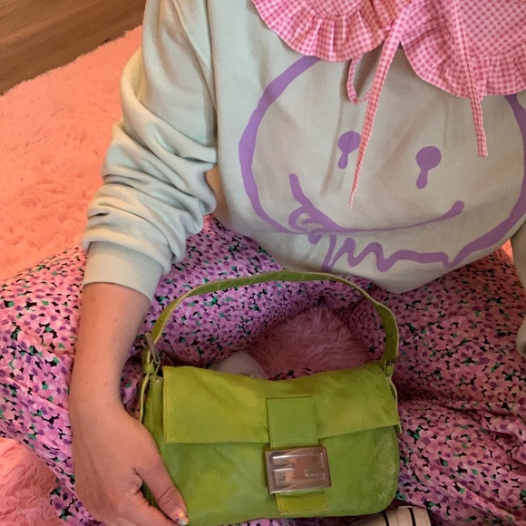 SOLD Fendi Mamma Baguette Mini / Green leather - Picture 14 of 15